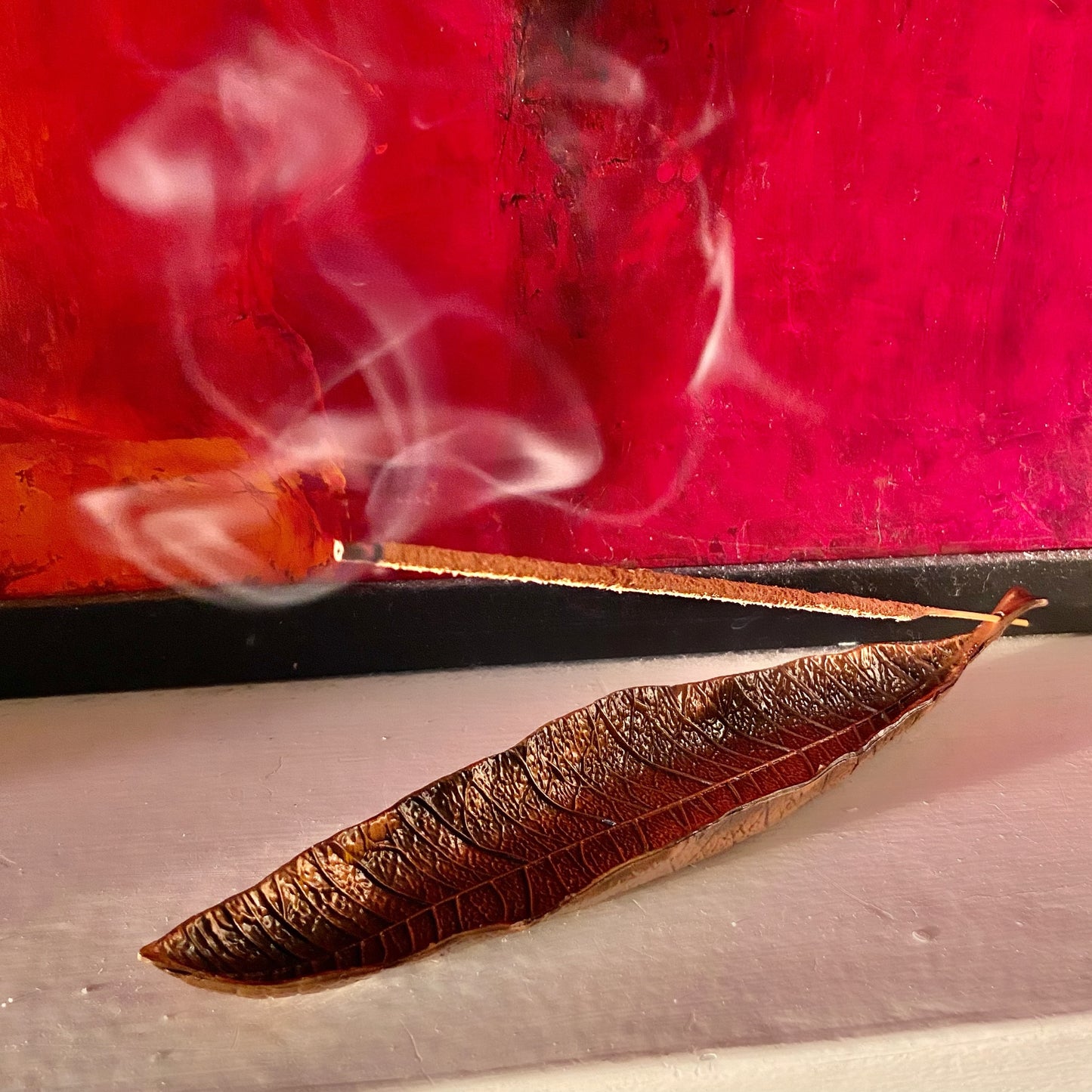 Metal Leaf Incense Holder