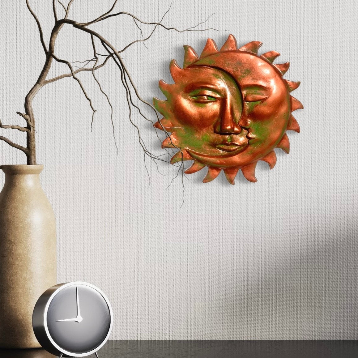 Moon & Sun Lovers - Copper Tone Wall Hanging