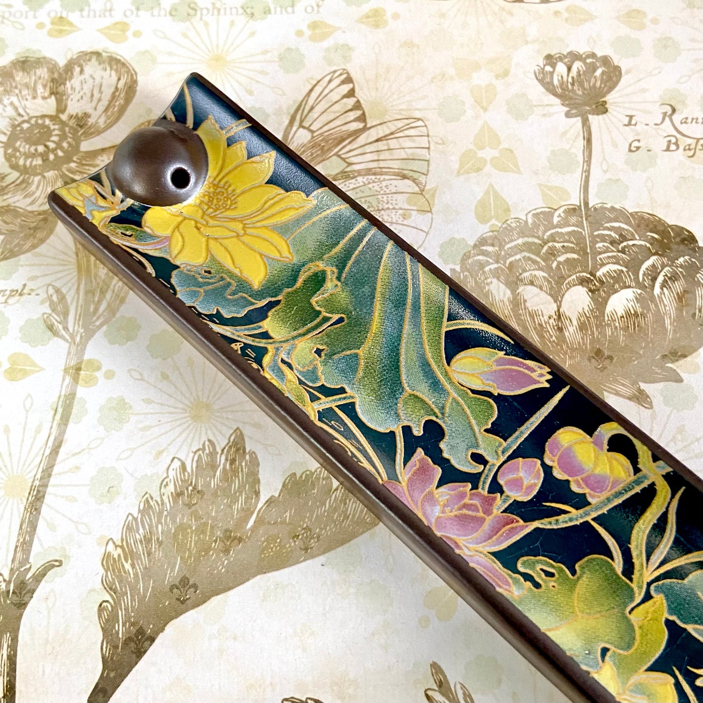 Lotus Design Ceramic Incense Holder