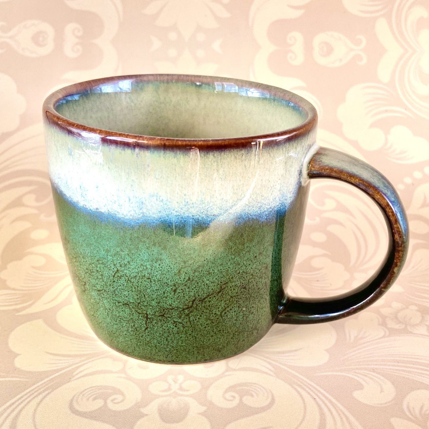 Beautiful Japanese Kiln Emerald Coffee Mug