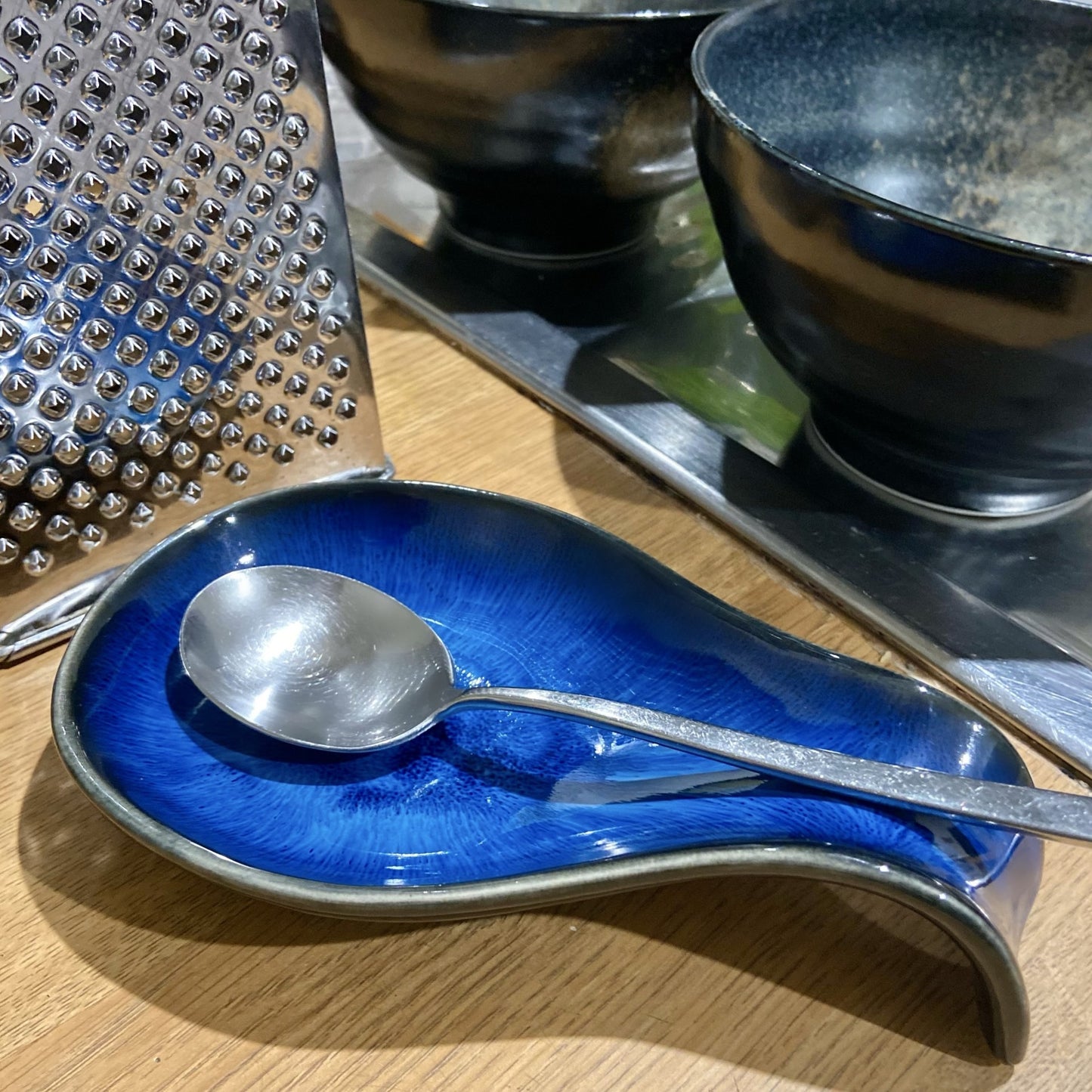 Blue Ceramic Spoon Holder