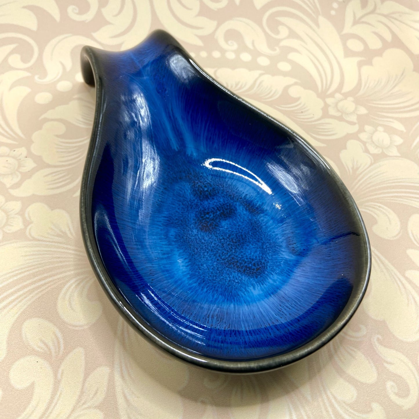 Blue Ceramic Spoon Holder