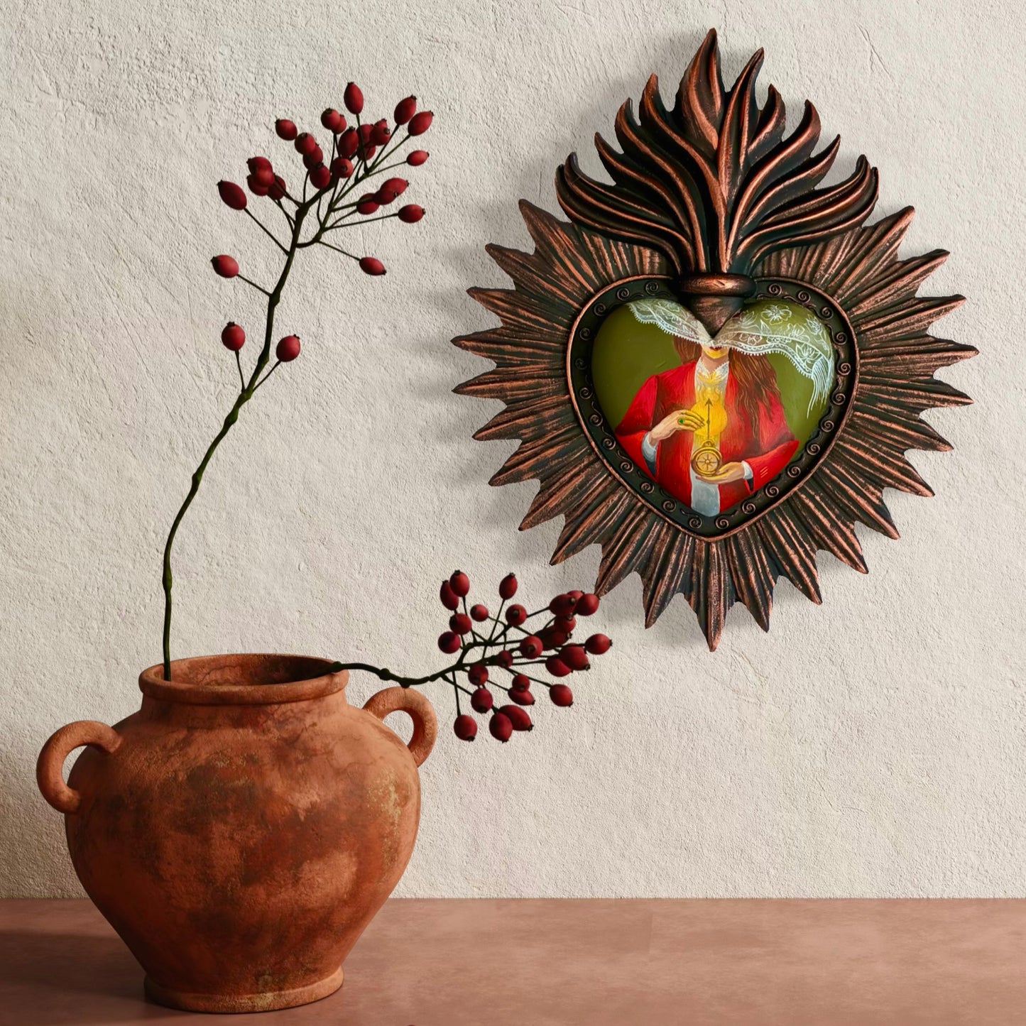 Heart Wall Ornament ‘Compass’