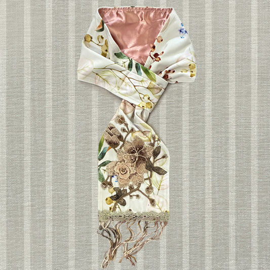Soft Cream Forrest Scarf